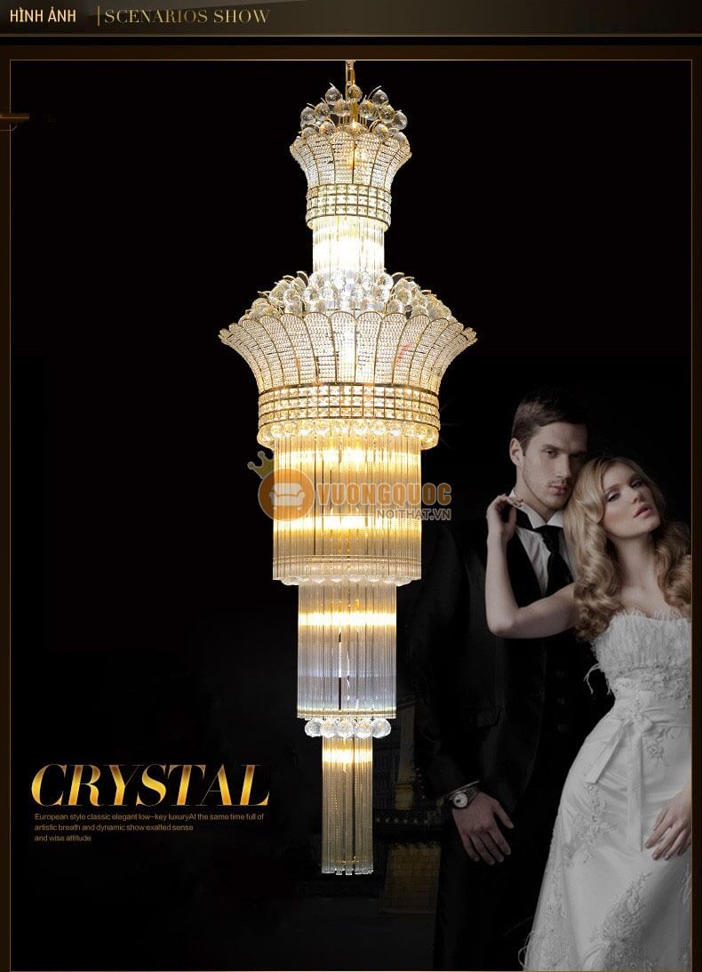 Đèn chùm pha lê tròn phong cách châu âu CM178-5